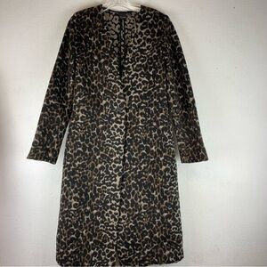 Free Press Leopard Print long Coat Size L